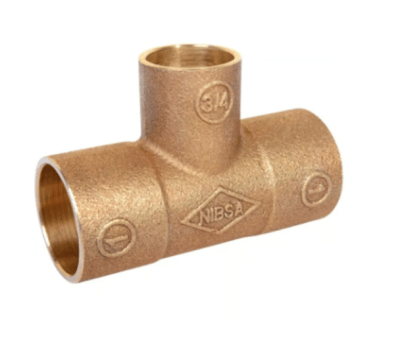 Tee cobre 1'' x 3/4'' x 1'' SO-SO-SO