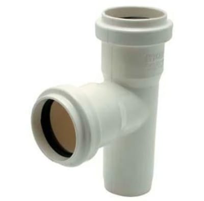 Tee pvc sanitario 40x40mm blanco con goma