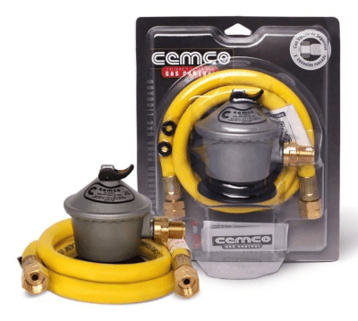 Kit regulador conector 3/8'' + manguera de gas 1 metro