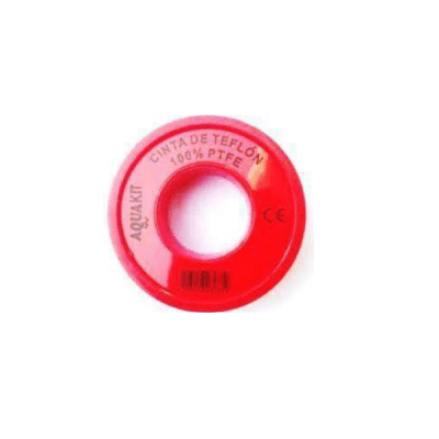 Cinta de teflon agua 1/2'' x 10m Aquakit (rojo)