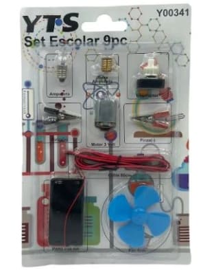 Kit circuito motor pila ventilador (experimento electrico)