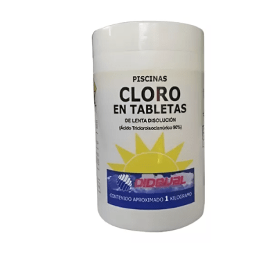 Cloro piscina tableta lenta disolución 1 Kg. Dideval