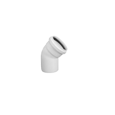 Codo pvc sanitario 110x45° blanco con goma1