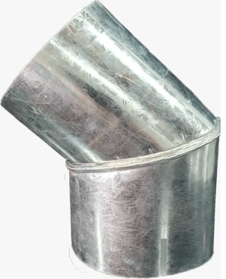 Codo 4'' x 0.4mm 45° galvanizado (caldera / calefon )