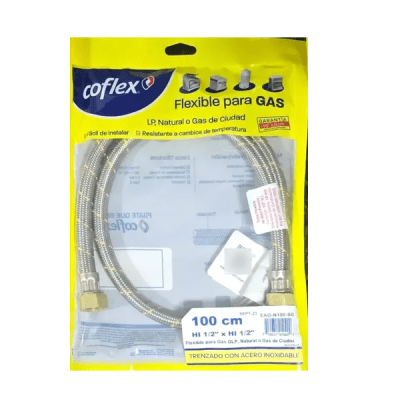 Flexible para gas 1/2 x 1/2'' HI 100 cm certificado Coflex1