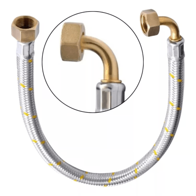 Flexible para gas 1/2 x 1/2'' HI c/codo HI 100 cm certificado Sercogas