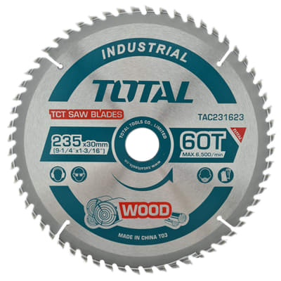 Disco de sierra madera 9 1/4'' (235mm) 60 dientes TAC231623 Total1