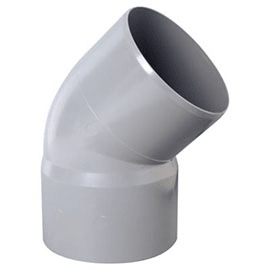 Codo PVC sanitario 75x45° gris