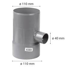 Tee PVC sanitario 110x40mm gris