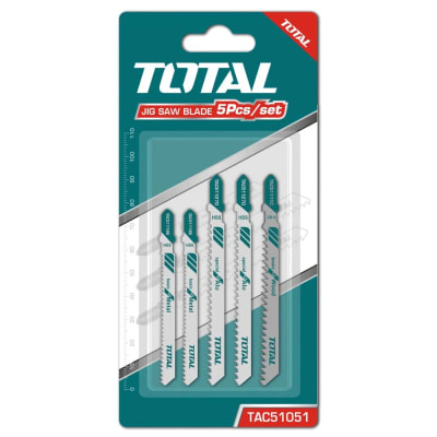 Juego de hojas sierra caladora metal, madera y aluminio 5 pzas Total1