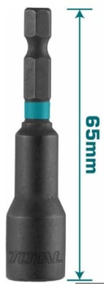 Llave de vaso magnetica toma hexagonal 1/4''x10mm 1 unidad Total