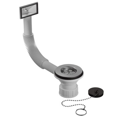 Desague lavaplatos 1 1/2'' con rebalse rectangular Aquakit