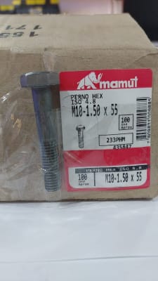 Perno hexagonal M10-1.50x55 hilo parcial 1 unidad