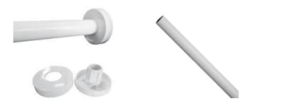 Barra para closet 1.5mts c/tornillo flange tarugo blanco