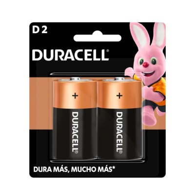 Pila D alcalina Duracell x 2 unidades