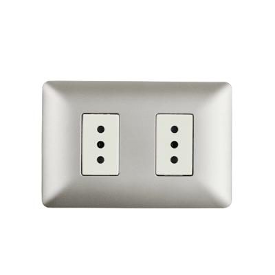 Tomacorriente doble 10A 250V 3917 champagne Stanford (enchufe doble) 1