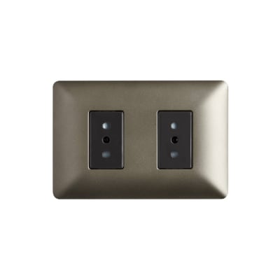 Tomacorriente doble 10A 250V 4917 cafe Stanford (enchufe doble) 1