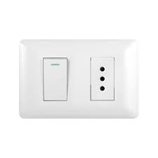 Interruptor simple + tomacorriente simple 10A 250V blanco Lexo2