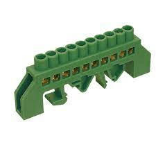 Barra de bronce aislante verde 8 polos p/riel din 35 mm Stanford