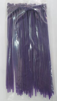 Amarra plastica 3.6x200mm morada 100 pzas