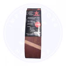 Banda de lija madera metal G-100 4'' x 24'' Hemic 3 unidades