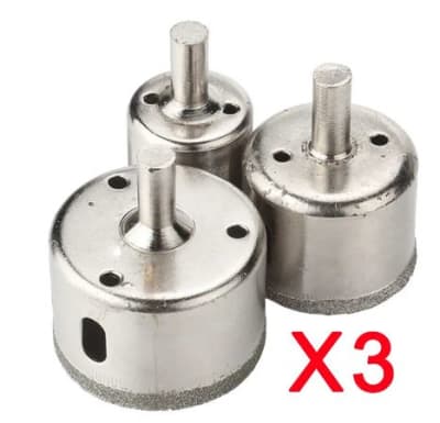 Set de brocas azulejos, cerámica, vidrio y porcelana 3 piezas 28/38/45mm