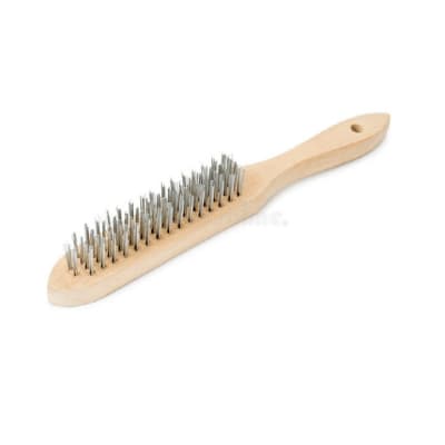 Cepillo de alambre acero 5 filas mango madera1