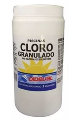 Cloro piscina granulado 1 kg. Dideval