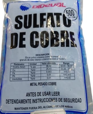 Sulfato de cobre 1/2 kg.