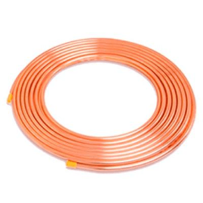 Cañería de cobre recocida 1/4'' espesor pared 0.64mm 1 metro1