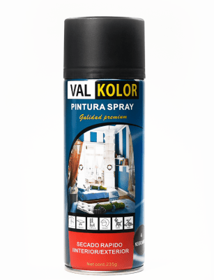 Pintura spray negro mate 400ml. Val Kolor1