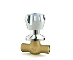 LLave de paso bronce 1/2'' con campana cromada Dimaflow1
