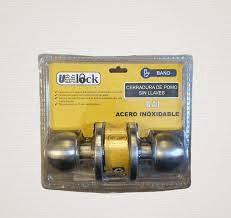 Cerradura de baño acero inoxidable pomo Usalock
