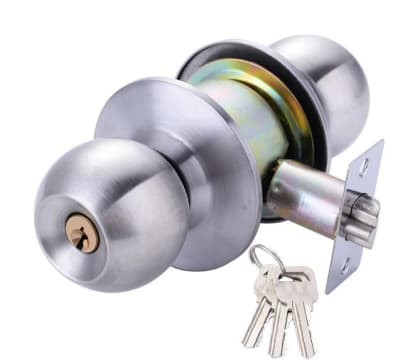 Cerradura de dormitorio cromada c/3 llaves