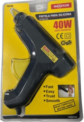 Pistola para silicona 40w con 2 barras de silicona Inoxcrom1