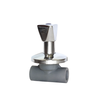 Llave de paso PPR 32mm campana cromada triangular