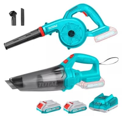 Combo soplador + aspiradora inalambrico 20V + 2 Bateria 20A 2 Amp TOSLI230805 Total