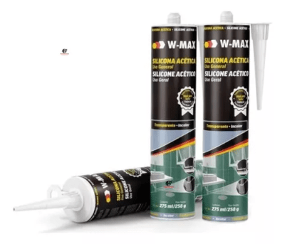 Silicona acetica negra 280ml W-Max