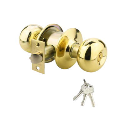 Cerradura de dormitorio bronce pomo dorado Usalock1