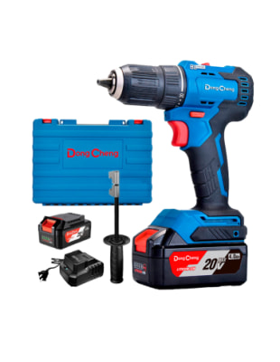 Taladro percutor inalambrico 13mm 20V + cargador + 2 baterias + maleta DCJZ03-13EM Dongchebn1