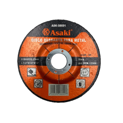 Disco de desbaste 4 1/2''x1/4''x7/8'' Asaki