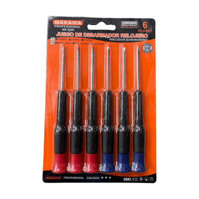 Juego de destornilladores precision 6 pzas Makawa (destornillador relojeros)