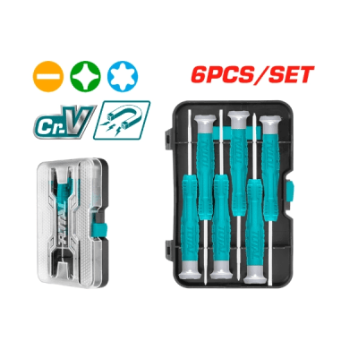 Juego de destornilladores precisión 6 pzas Total (destornillador relojeros)