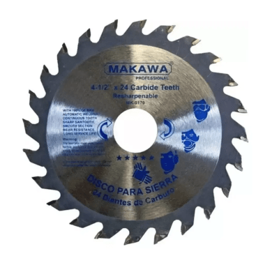 Disco de corte madera 4 1/2'' 24 dientes Makawa1