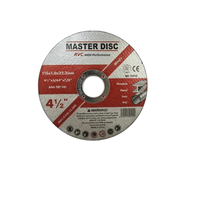 Disco de corte 4 1/2'' Aluminio, fierro, pvc y ac. inox. Master1