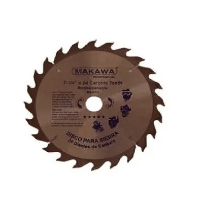Disco de sierra 7 1/4'' (185mm) 24 dientes corte madera Makawa