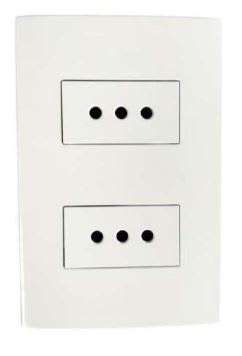 Tomacorriente doble 10A 250V blanco Fenix (enchufe)1