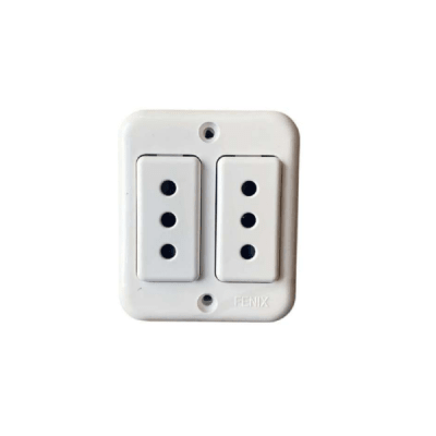 Tomacorriente doble sobrepuesto 10A blanco Fenix