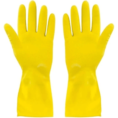 Guante domestico amarillo talla S (par)