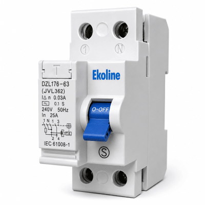 Interruptor diferencial 2x25A 30mA Ekoline1